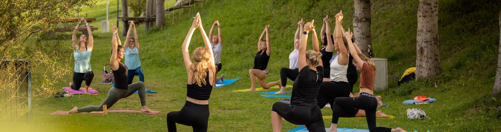 yoga at the private lake